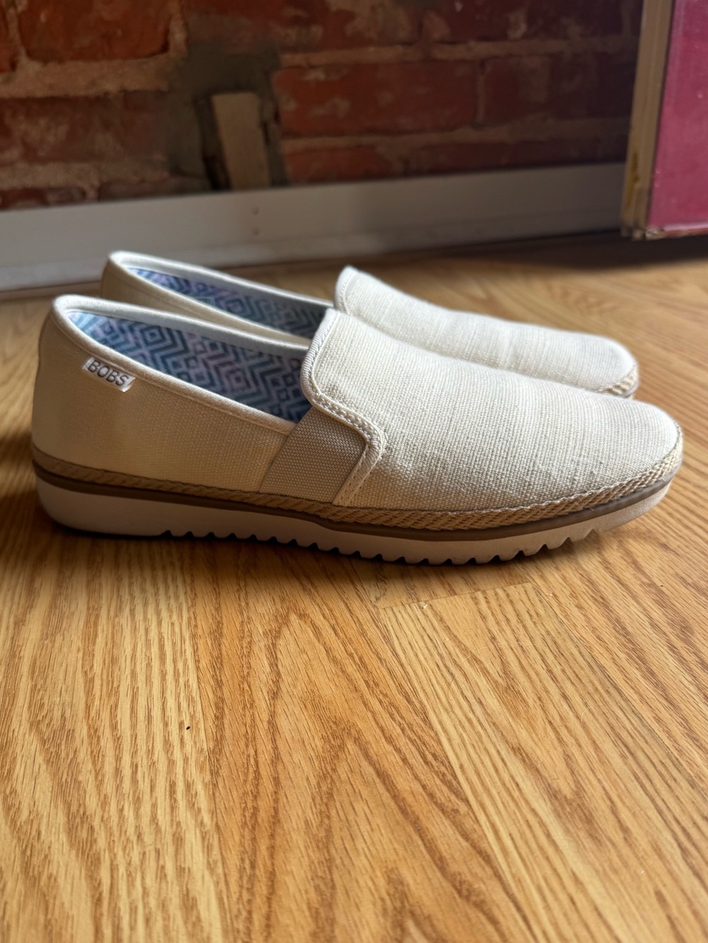 Slip-On Canvas Shoes in Cream